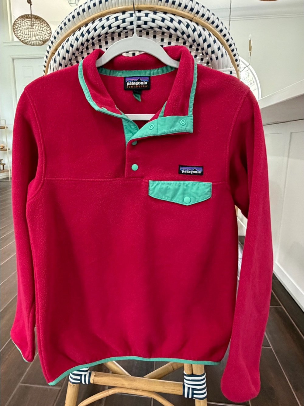 Patagonia Synchilla Snap-T Fleece Pullover Women’s Small Magenta Pink Teal